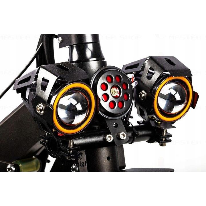 Proiector LED cu Lupa, Angel Eye ALB si Devil Eye RED, alimentare 12V, pentru Off-Road, ATV, SSV, UTV FAVLine Selection