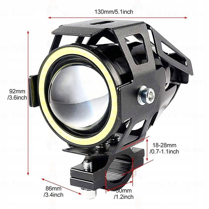 Proiector LED cu Lupa, Angel Eye ALB si Devil Eye RED, alimentare 12V, pentru Off-Road, ATV, SSV, UTV FAVLine Selection