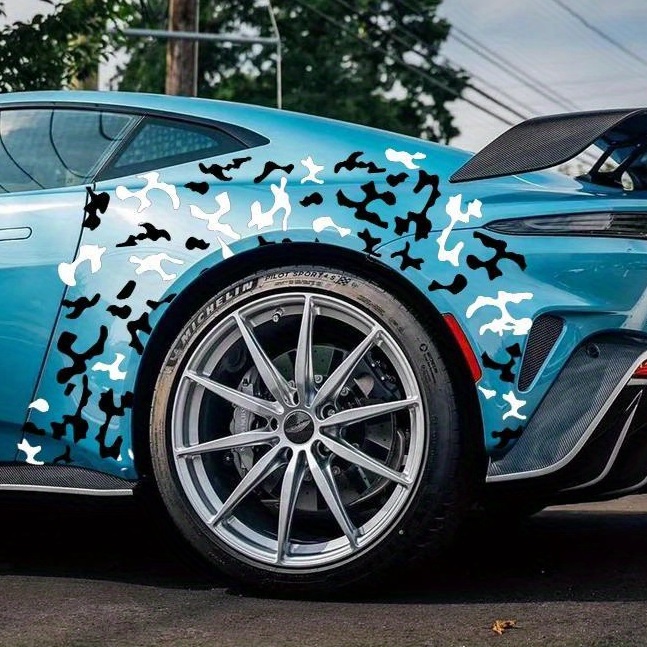 Set 2 stickere autoadezive Tuning in doua culori, model