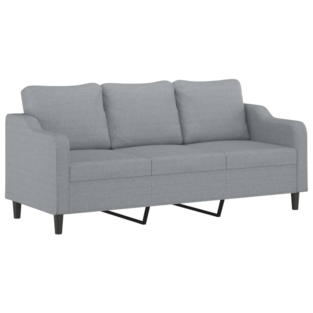 Set de canapele cu perne, 4 piese, gri deschis, material textil GartenMobel Dekor