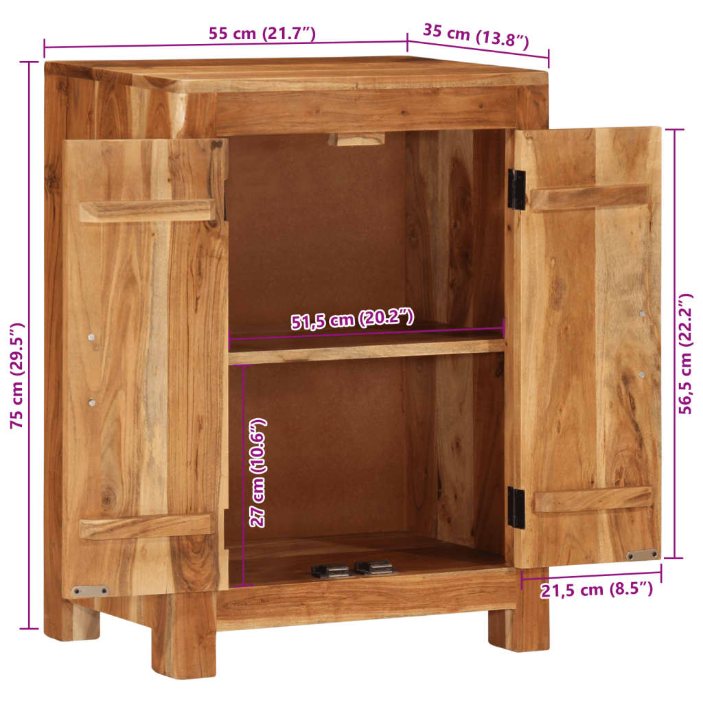 Dulap, 55x33x75 cm, lemn masiv de acacia GartenMobel Dekor