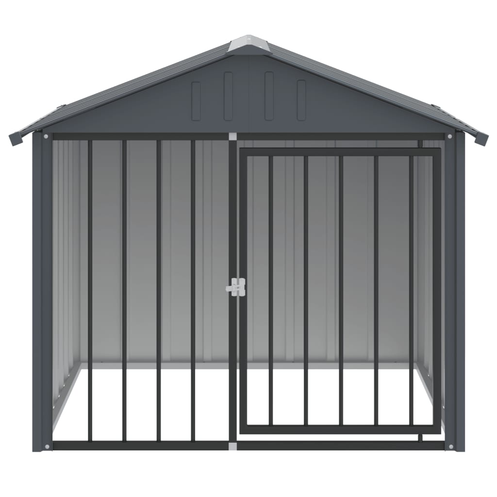 Cușcă câine cu acoperiș, negru, 117x103x102 cm, oțel galvanizat GartenMobel Dekor