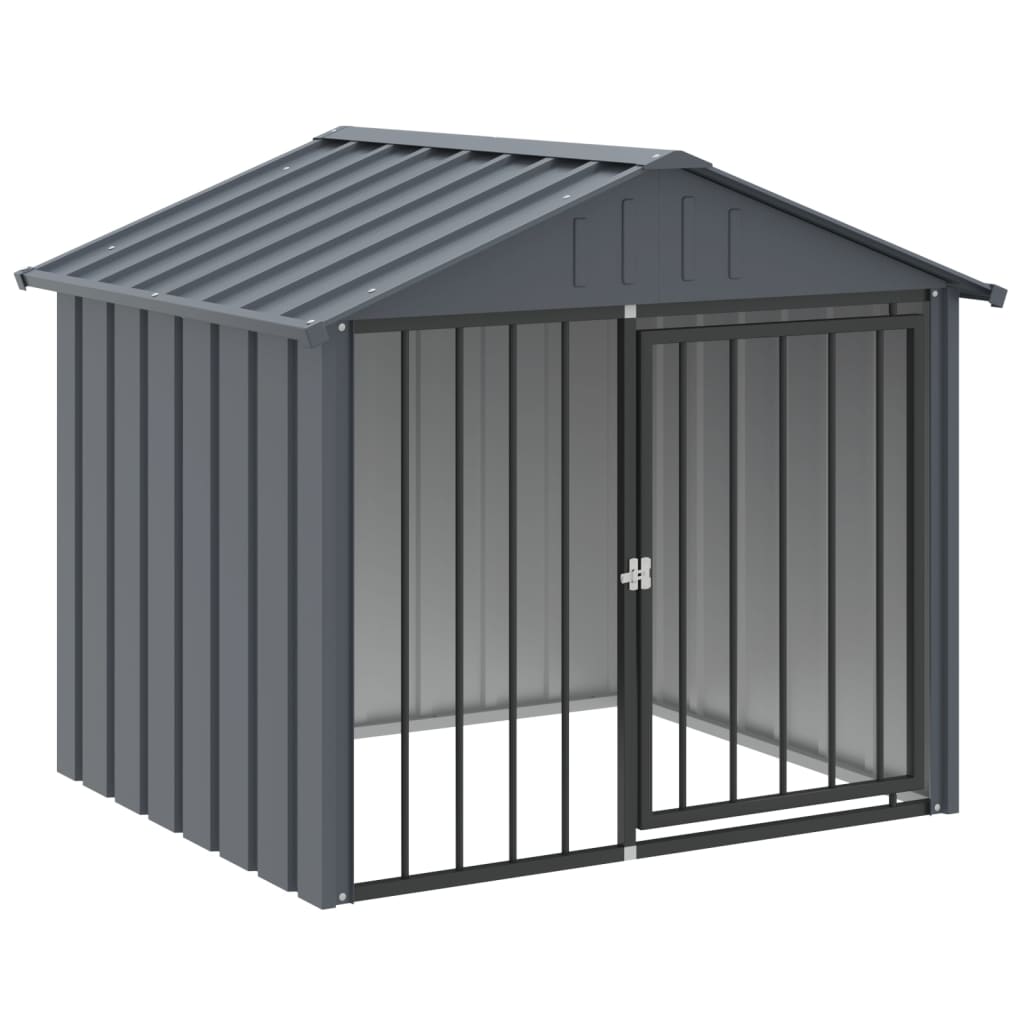 Cușcă câine cu acoperiș, negru, 117x103x102 cm, oțel galvanizat GartenMobel Dekor