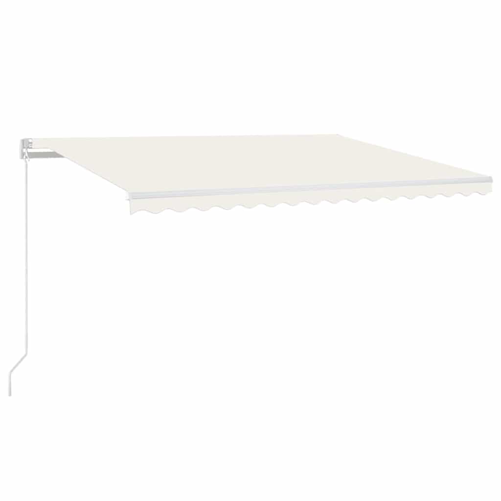 Copertină retractabilă manual cu LED, crem, 400x300 cm GartenMobel Dekor