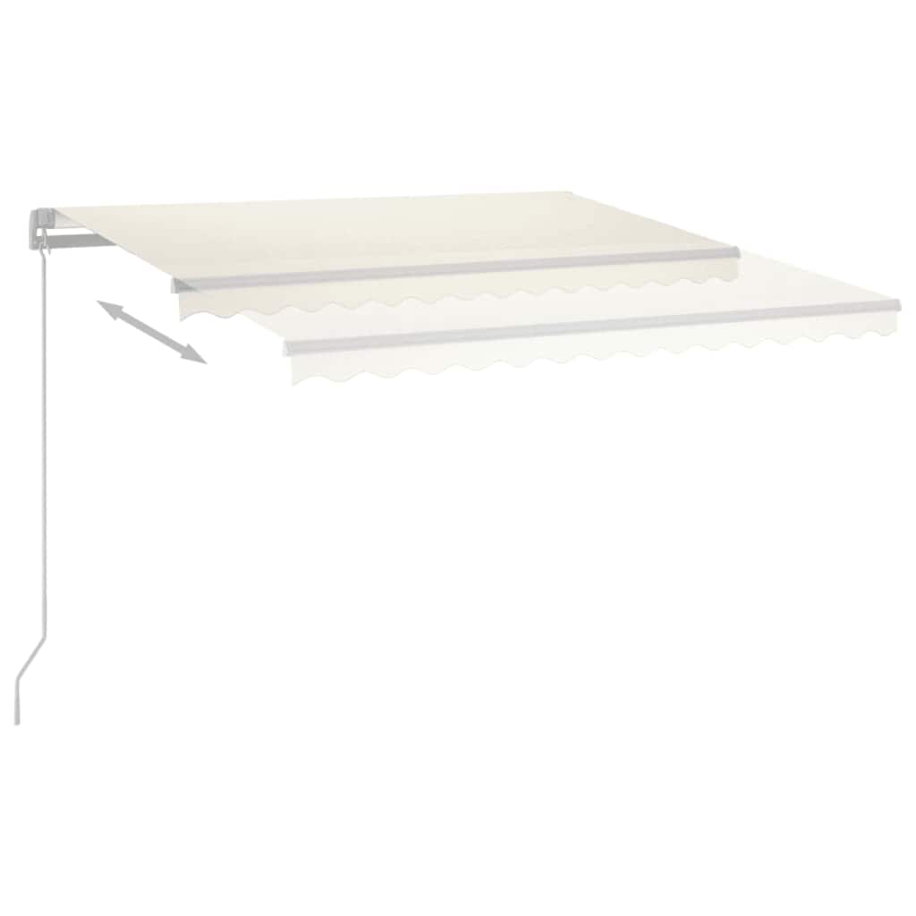 Copertină retractabilă manual cu LED, crem, 400x300 cm GartenMobel Dekor