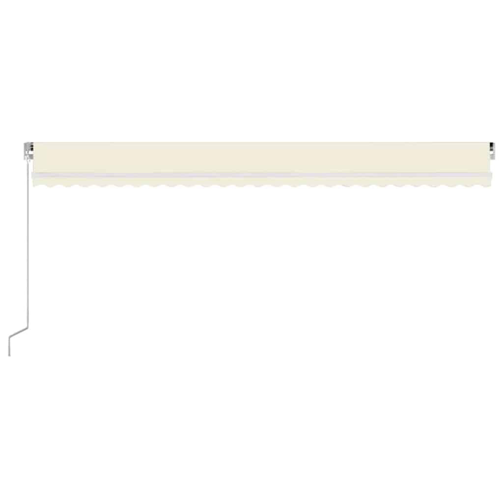 Copertină retractabilă manual cu LED, crem, 600x300 cm GartenMobel Dekor