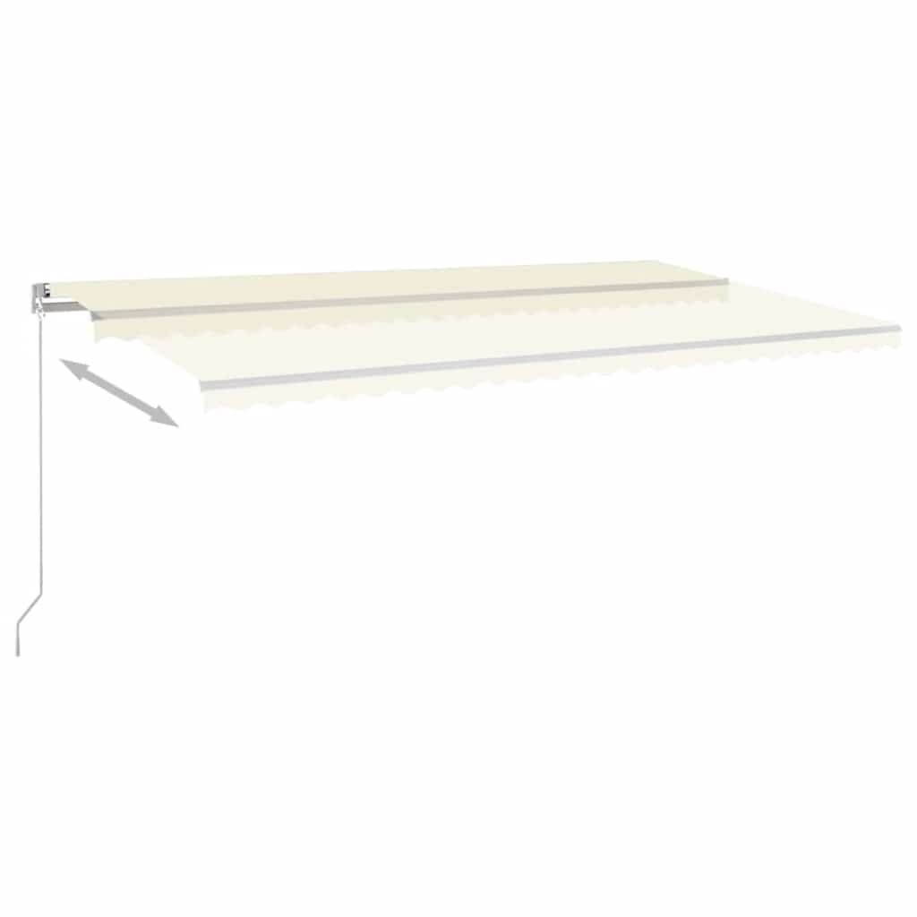 Copertină retractabilă manual cu LED, crem, 600x300 cm GartenMobel Dekor
