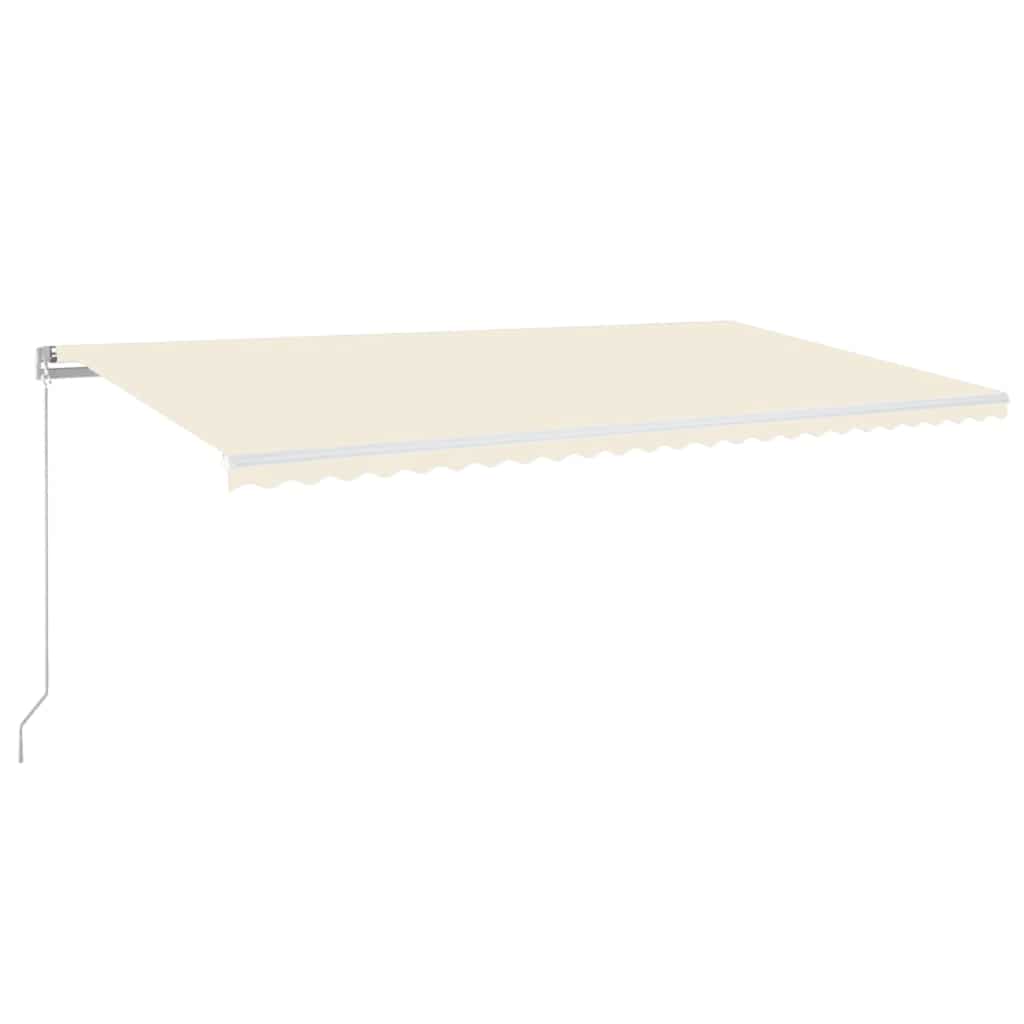 Copertină retractabilă manual cu LED, crem, 600x300 cm GartenMobel Dekor