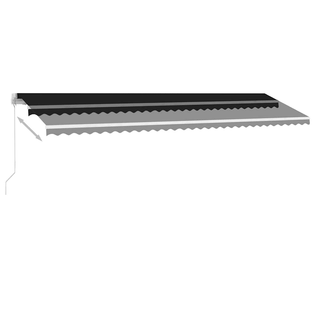 Copertină autonomă retractabilă manual, antracit, 600x300 cm GartenMobel Dekor