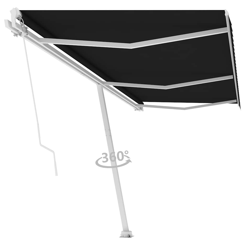Copertină autonomă retractabilă manual, antracit, 600x300 cm GartenMobel Dekor