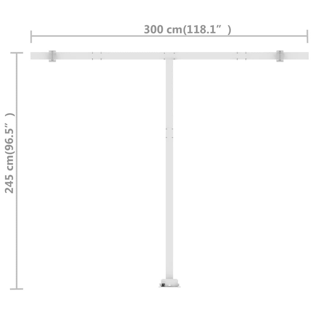Copertină retractabilă manual, crem, 300x250 cm GartenMobel Dekor