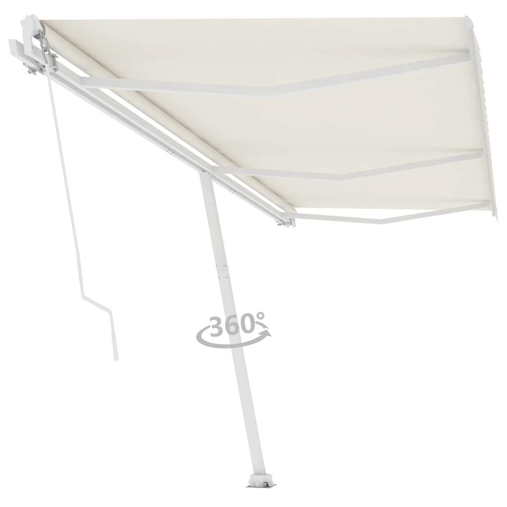 Copertină retractabilă manual, crem, 600x300 cm GartenMobel Dekor