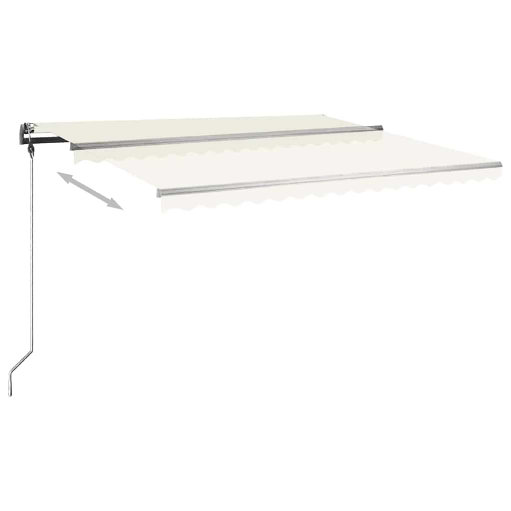 Copertină autonomă retractabilă manual, crem, 400x300 cm GartenMobel Dekor