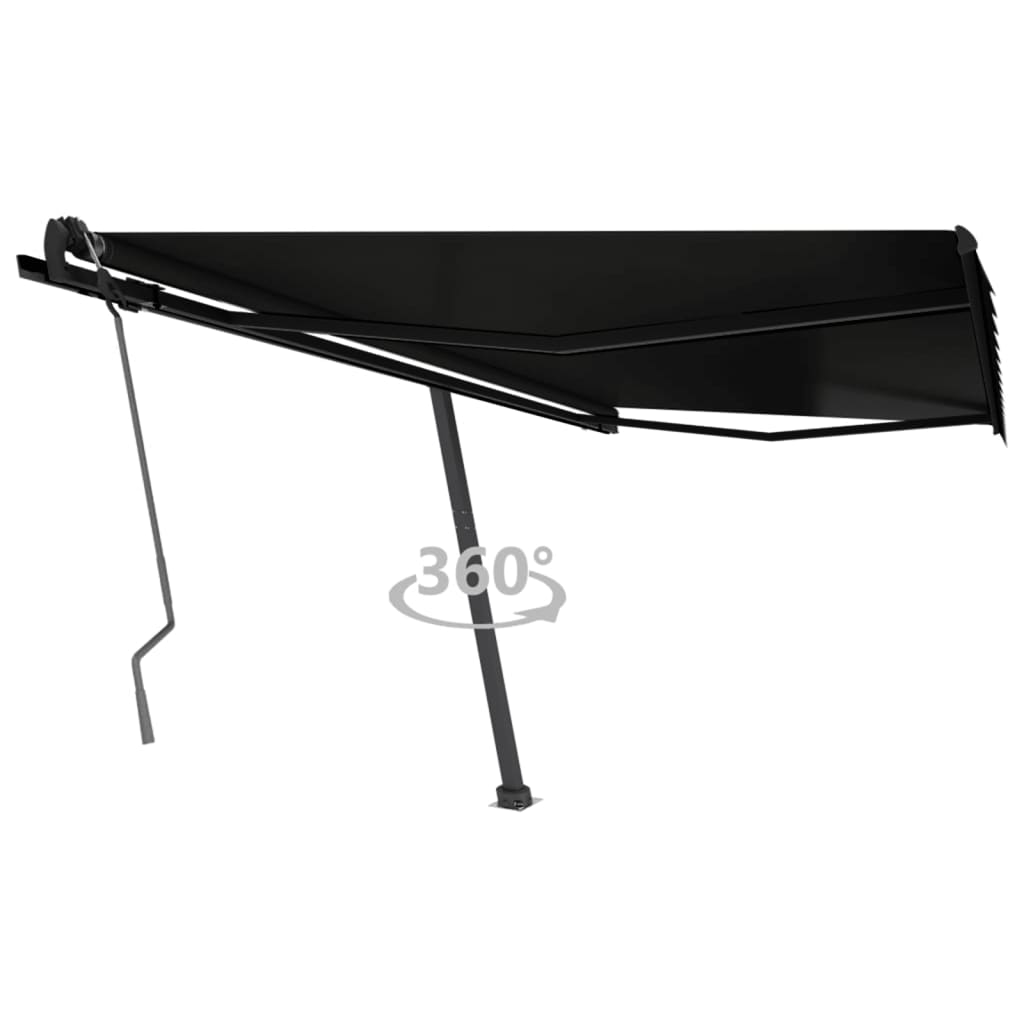 Copertină autonomă retractabilă manual, antracit, 400x350 cm GartenMobel Dekor