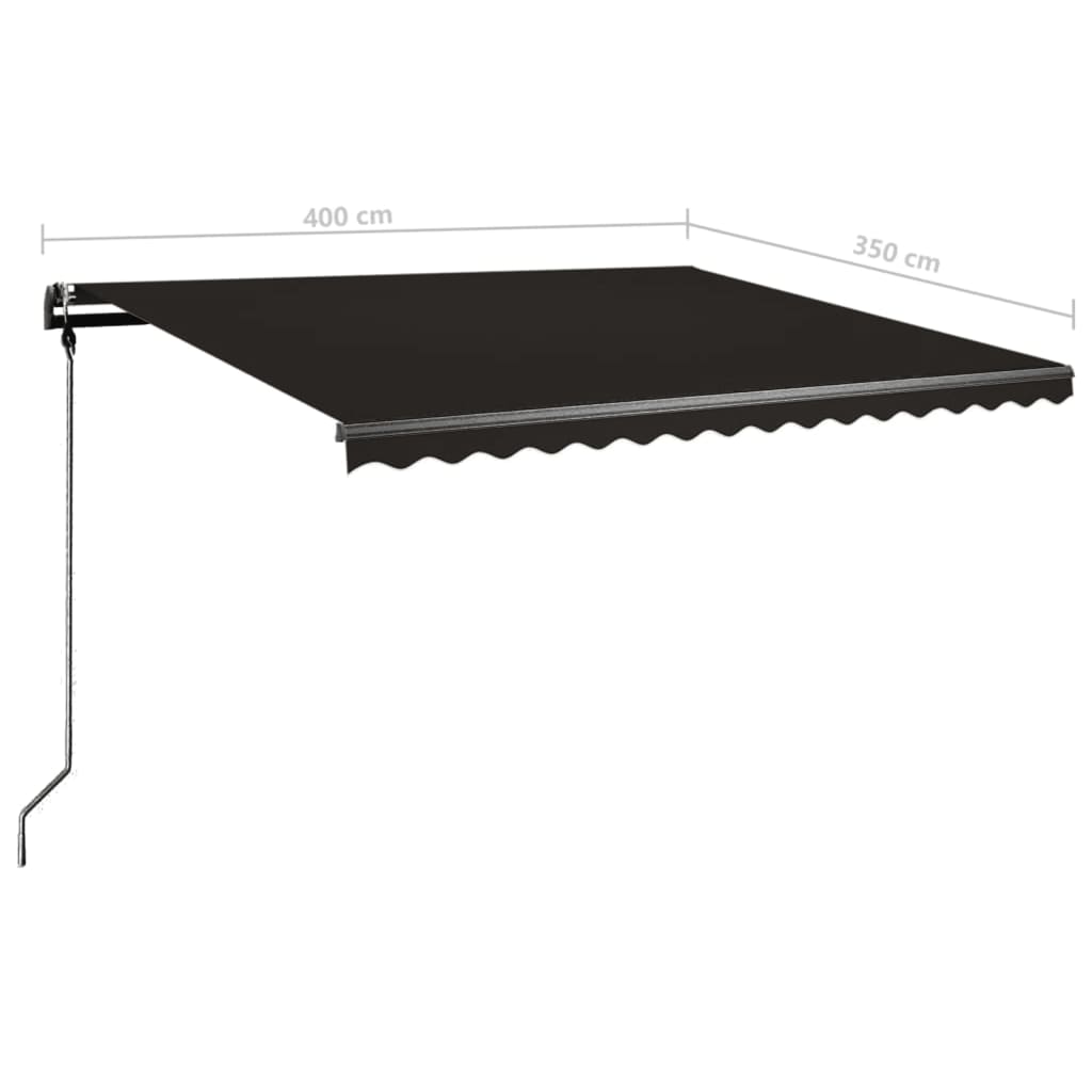 Copertină autonomă retractabilă manual, antracit, 400x350 cm GartenMobel Dekor