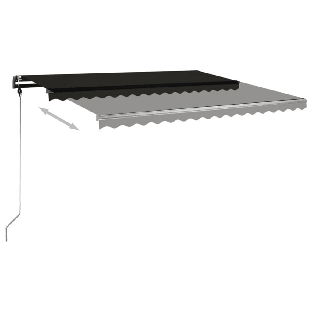 Copertină autonomă retractabilă manual, antracit, 400x350 cm GartenMobel Dekor