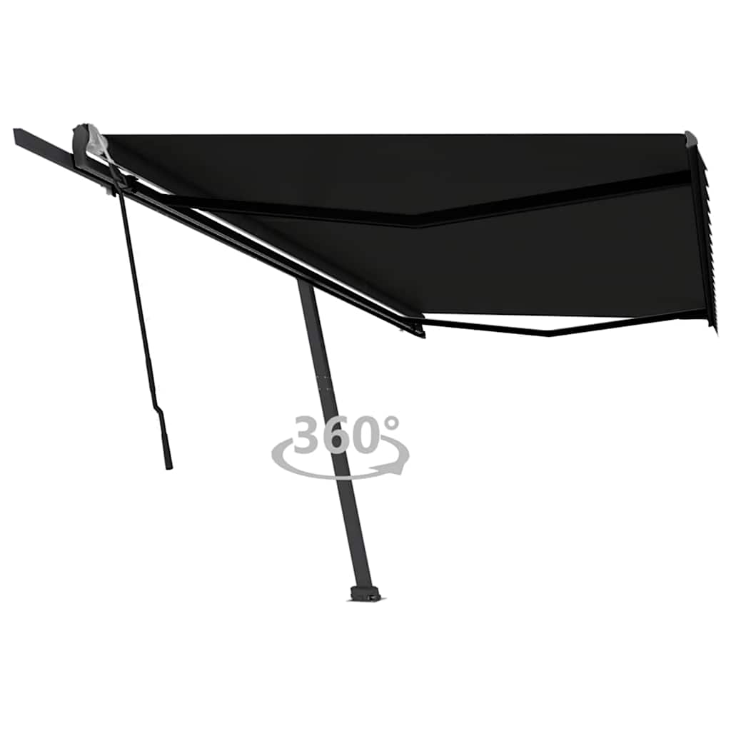 Copertină autonomă retractabilă manual, antracit, 500x300 cm GartenMobel Dekor