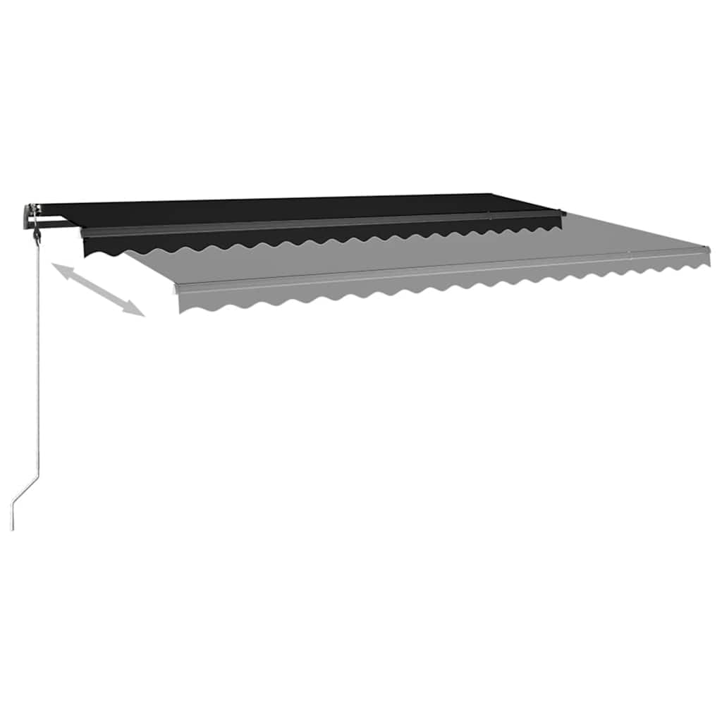 Copertină autonomă retractabilă manual, antracit, 500x300 cm GartenMobel Dekor