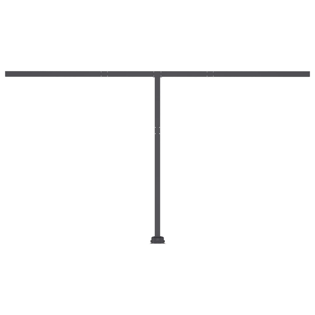 Copertină retractabilă manual cu LED, antracit, 400x350 cm GartenMobel Dekor