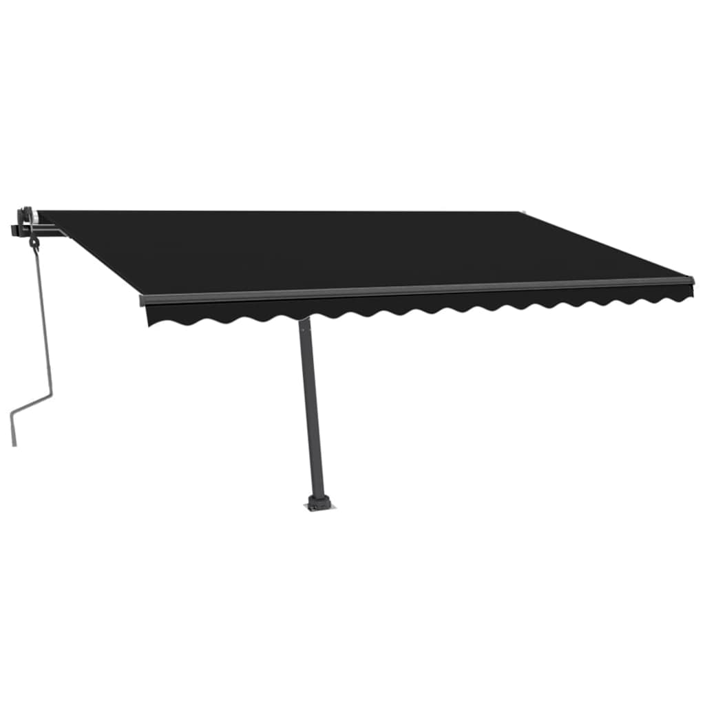 Copertină retractabilă manual cu LED, antracit, 400x350 cm GartenMobel Dekor