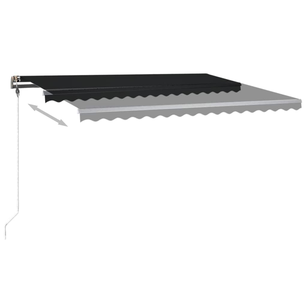 Copertină retractabilă manual cu LED, antracit, 400x350 cm GartenMobel Dekor