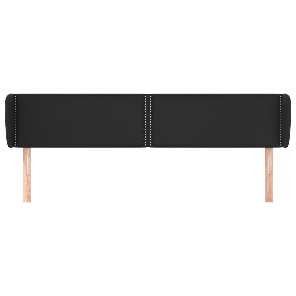 Tăblie de pat cu aripioare negru 183x23x78/88cm piele ecologică GartenMobel Dekor