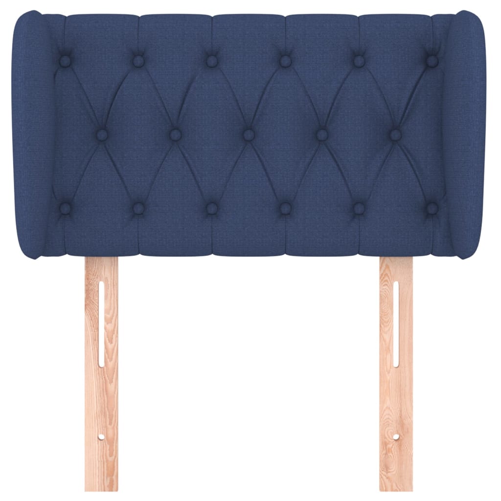 Tăblie de pat cu aripioare, albastru, 83x23x78/88 cm textil GartenMobel Dekor