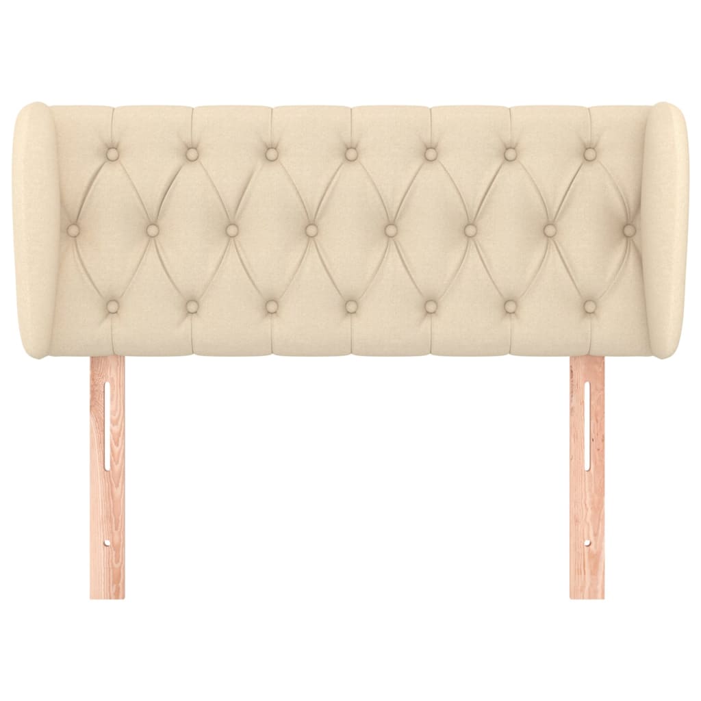 Tăblie de pat cu aripioare crem 103x23x78/88 cm textil GartenMobel Dekor