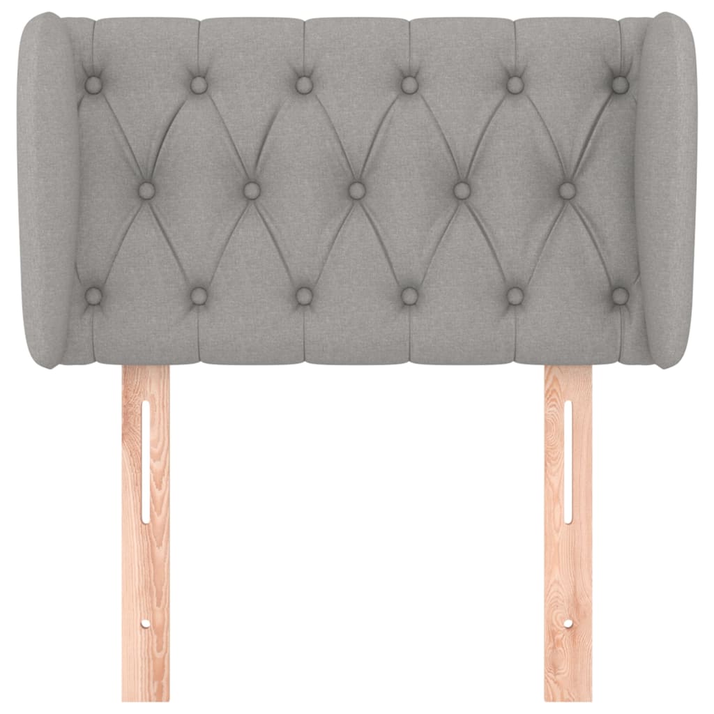 Tăblie de pat cu aripioare gri deschis 83x23x78/88 cm textil GartenMobel Dekor