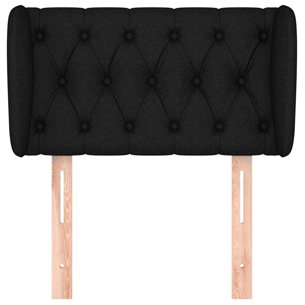 Tăblie de pat cu aripioare negru 83x23x78/88 cm material textil GartenMobel Dekor