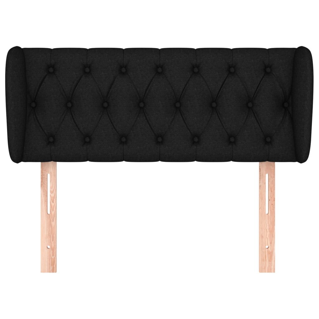 Tăblie de pat cu aripioare negru 93x23x78/88 cm textil GartenMobel Dekor