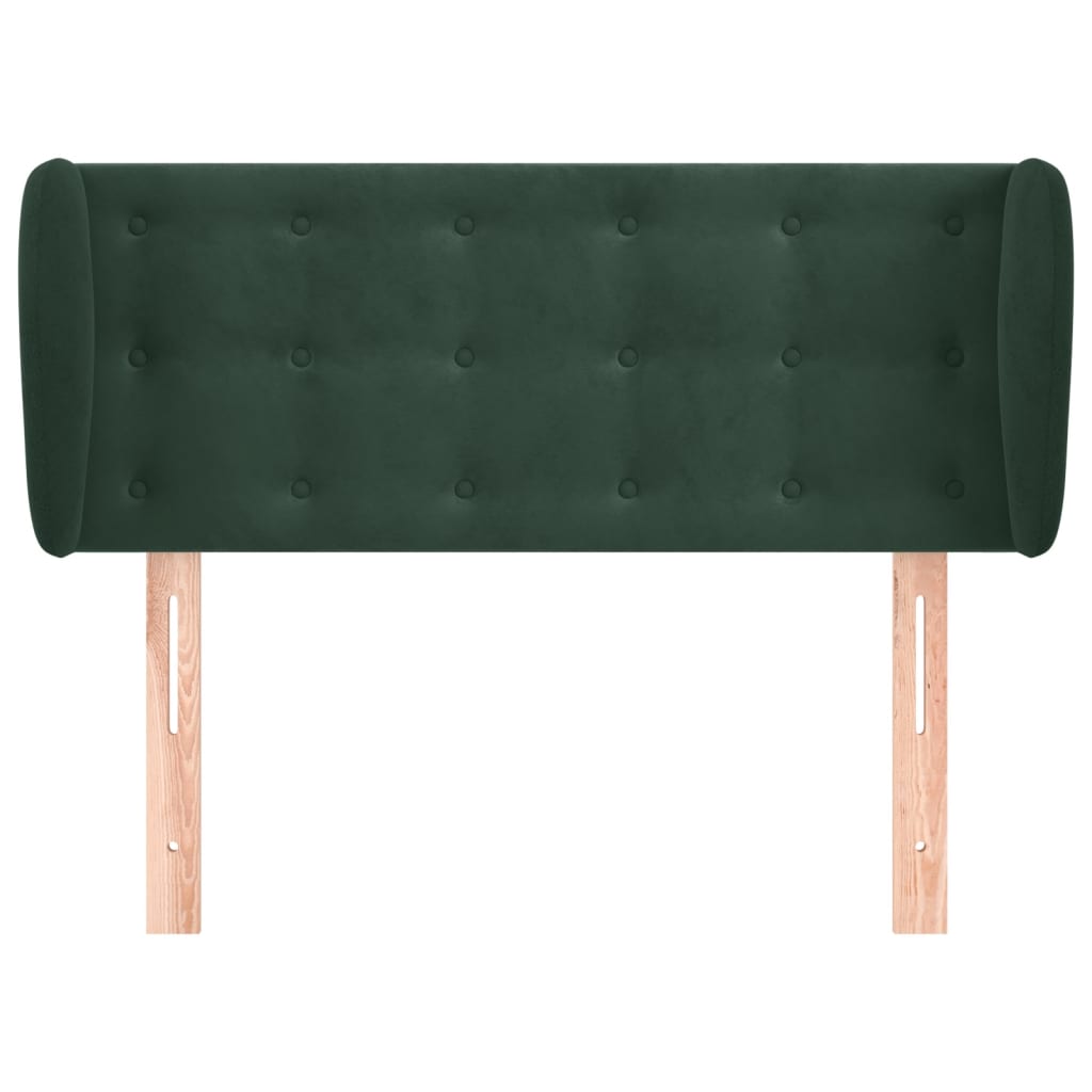 Tăblie de pat cu aripioare verde închis 103x23x78/88 cm catifea GartenMobel Dekor