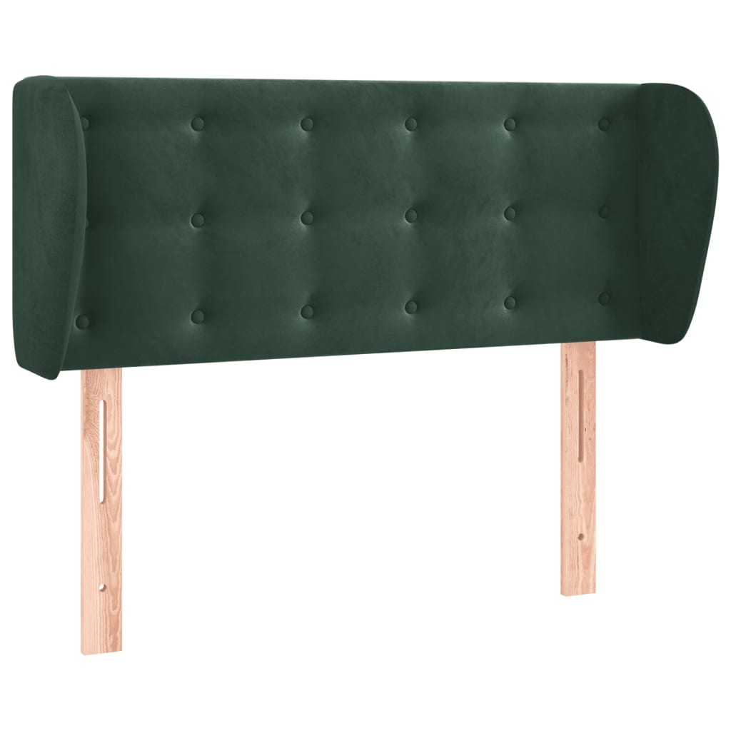 Tăblie de pat cu aripioare verde închis 103x23x78/88 cm catifea GartenMobel Dekor