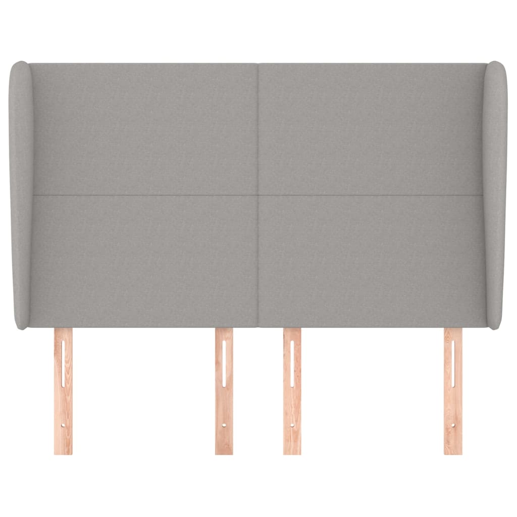 Tăblie de pat cu aripioare gri deschis 147x23x118/128 cm textil GartenMobel Dekor