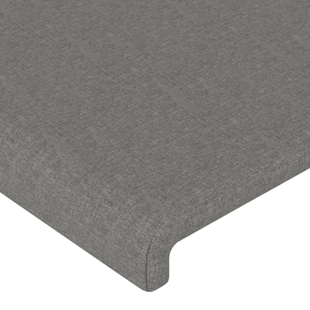 Tăblie de pat cu aripioare gri închis 163x23x118/128 cm textil GartenMobel Dekor