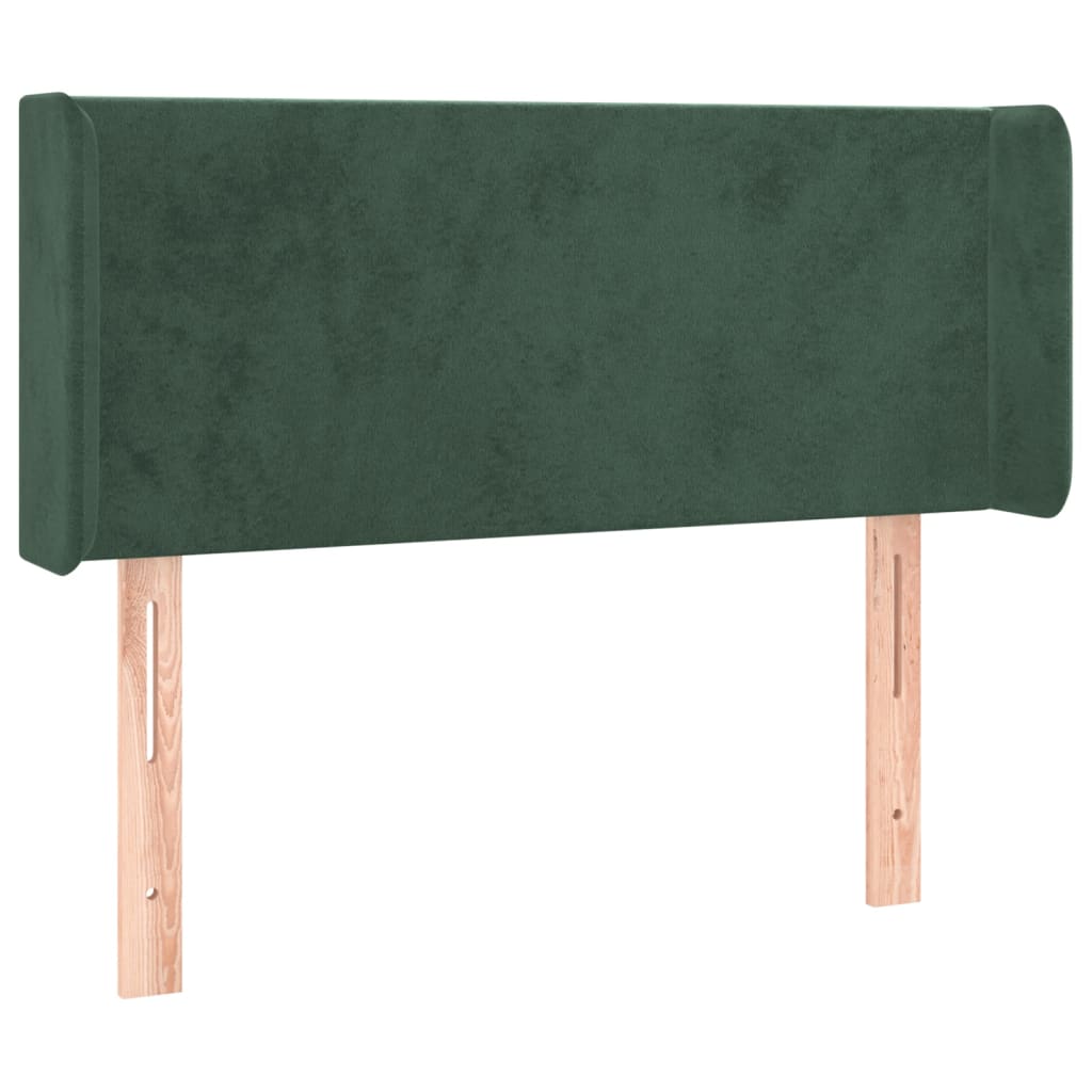 Tăblie de pat cu aripioare verde închis 103x16x78/88 cm catifea GartenMobel Dekor