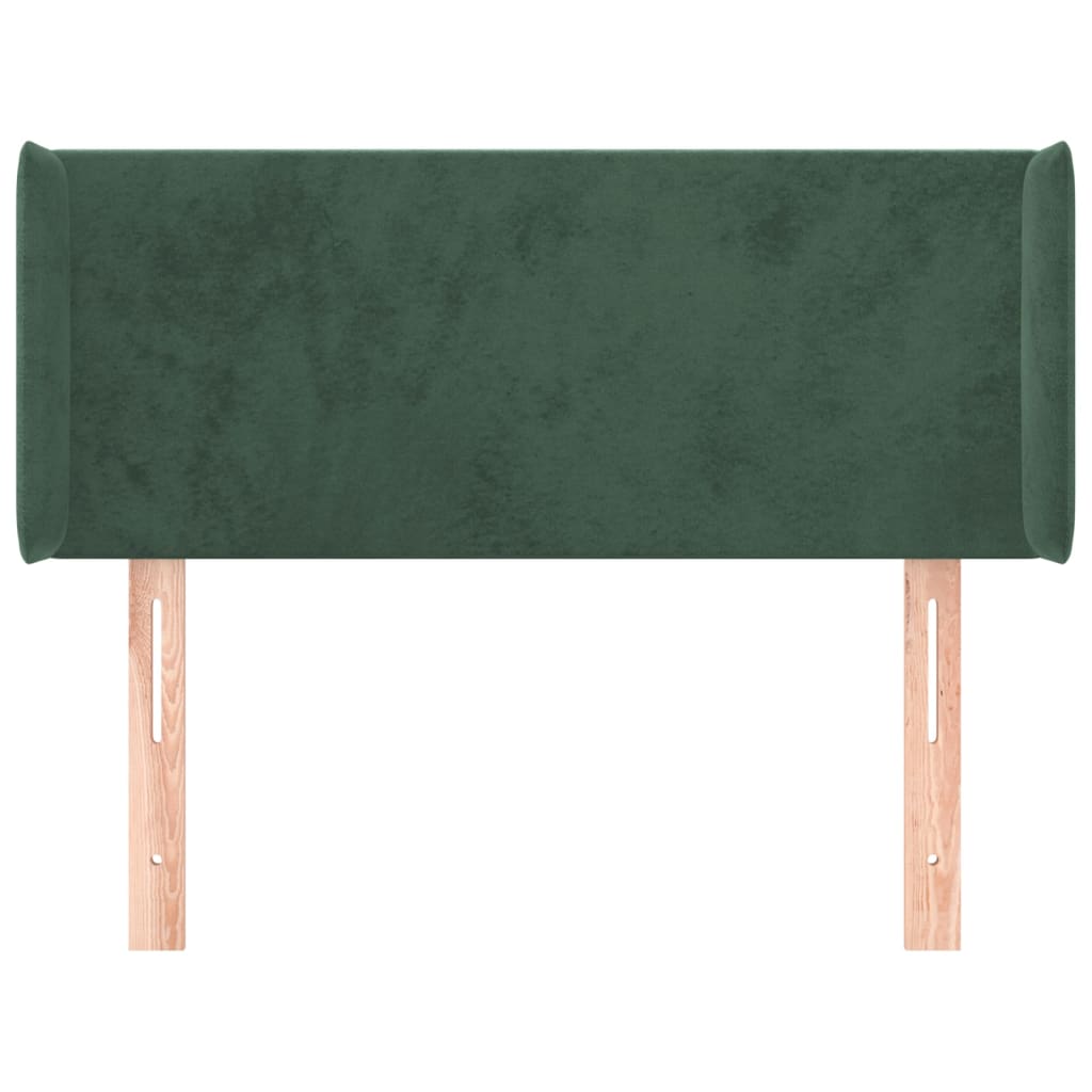 Tăblie pat cu aripioare verde închis 83x16x78/88 cm catifea GartenMobel Dekor
