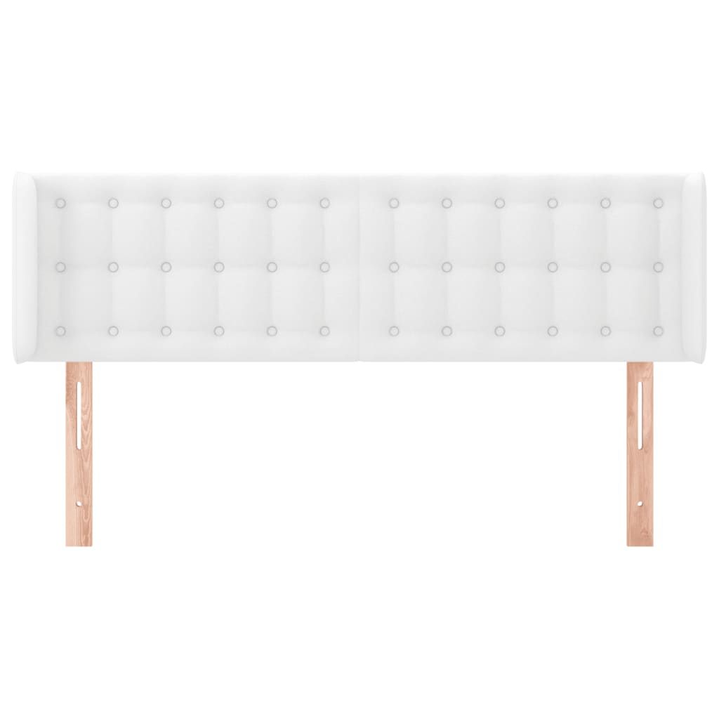 Tăblie de pat cu aripioare alb 147x16x78/88 cm piele ecologică GartenMobel Dekor