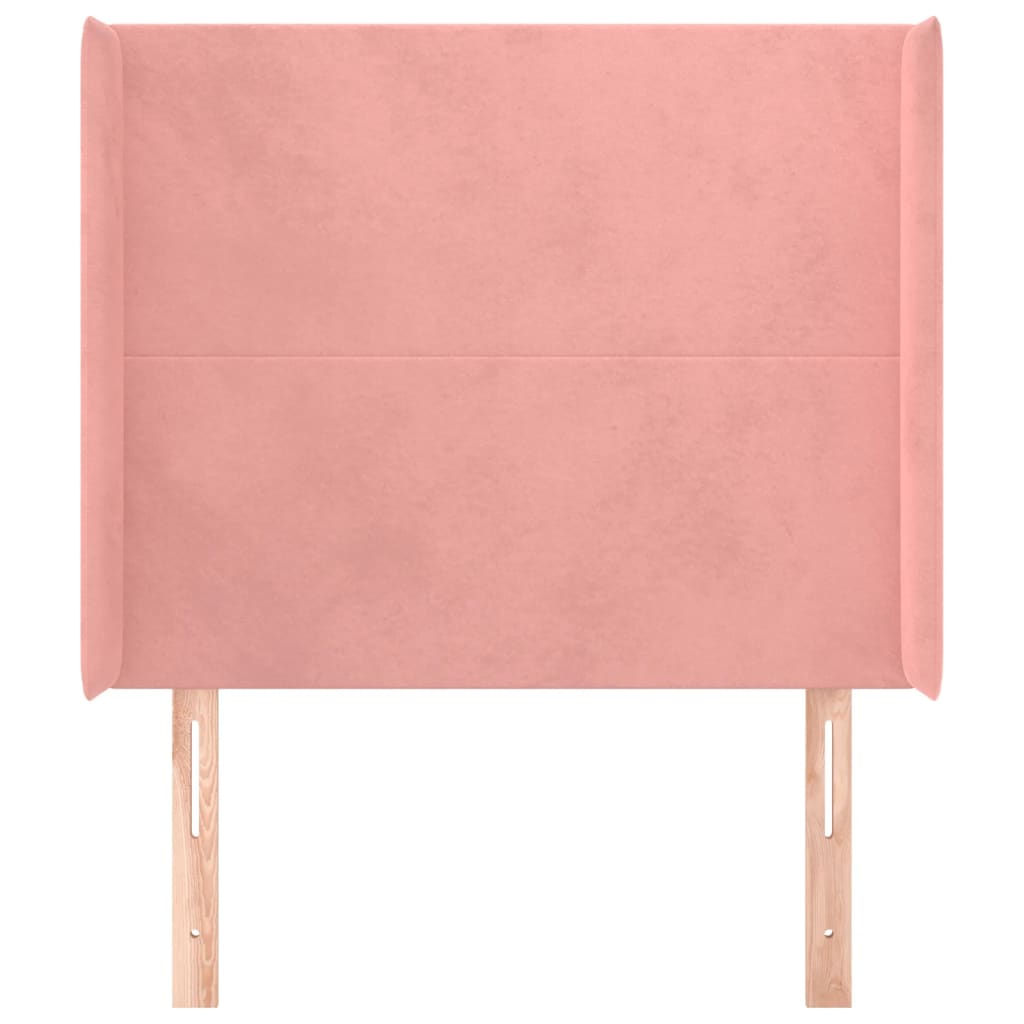Tăblie de pat cu aripioare, roz, 103x16x118/128 cm, catifea GartenMobel Dekor