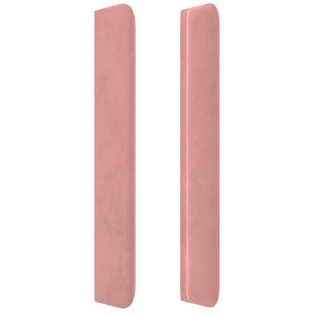 Tăblie de pat cu aripioare, roz, 183x16x118/128 cm, catifea GartenMobel Dekor