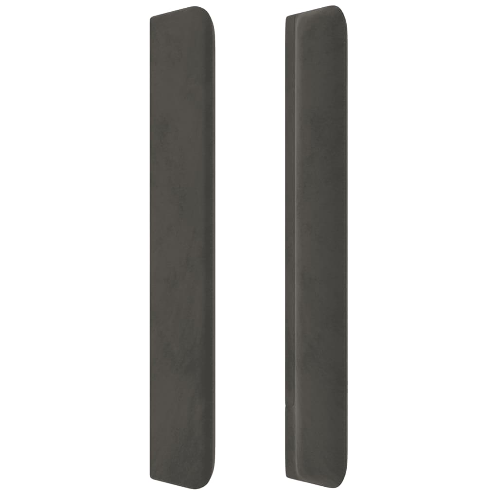 Tăblie de pat cu aripioare gri închis 163x16x118/128 cm catifea GartenMobel Dekor