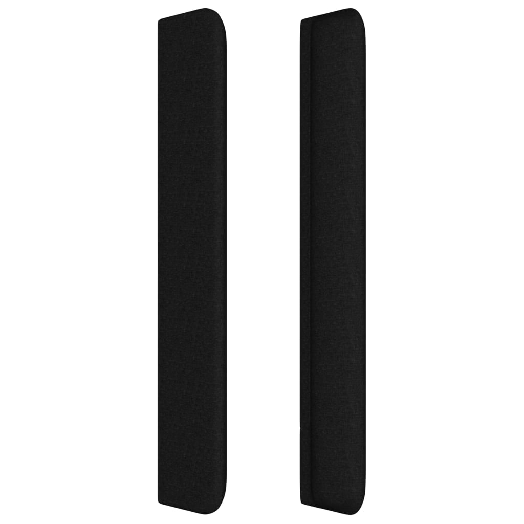 Tăblie de pat cu aripioare, negru, 183x16x118/128 cm, textil GartenMobel Dekor