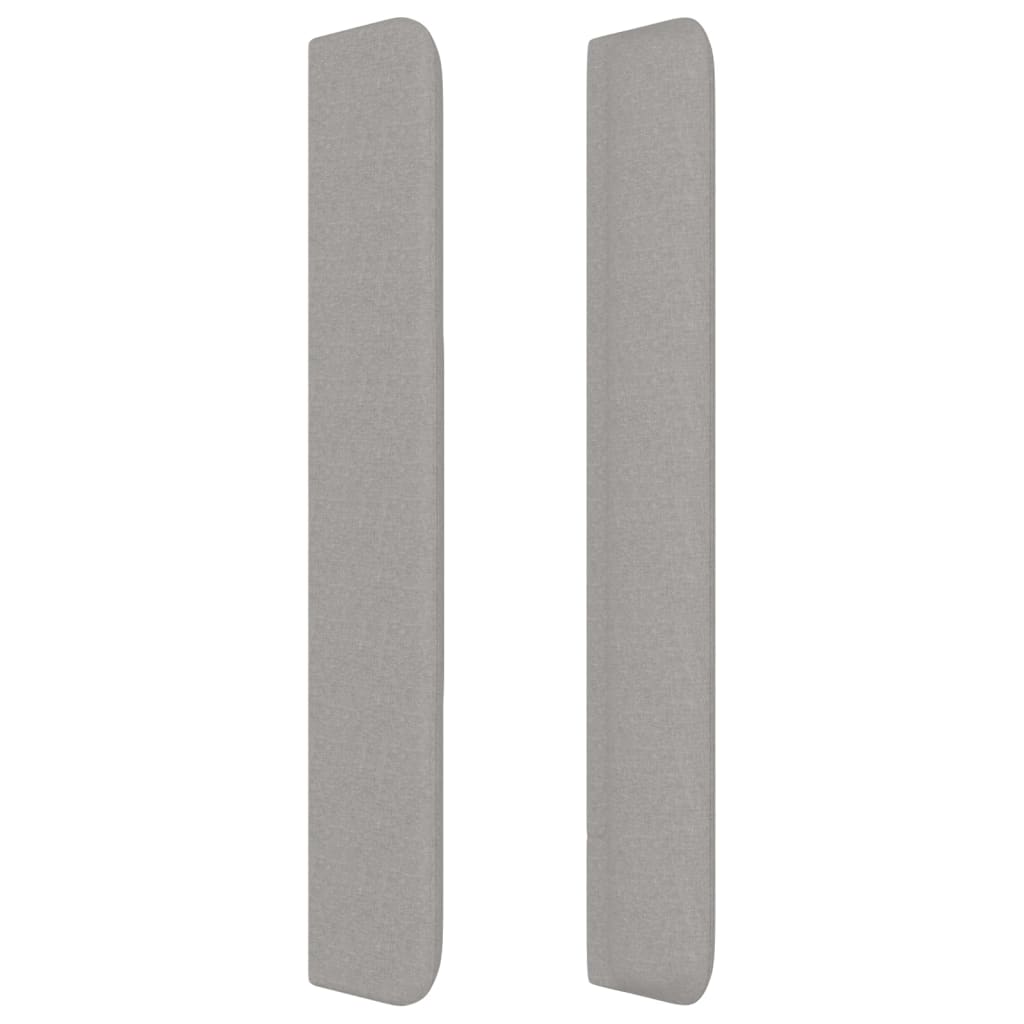 Tăblie de pat cu aripioare gri deschis 147x16x118/128 cm textil GartenMobel Dekor