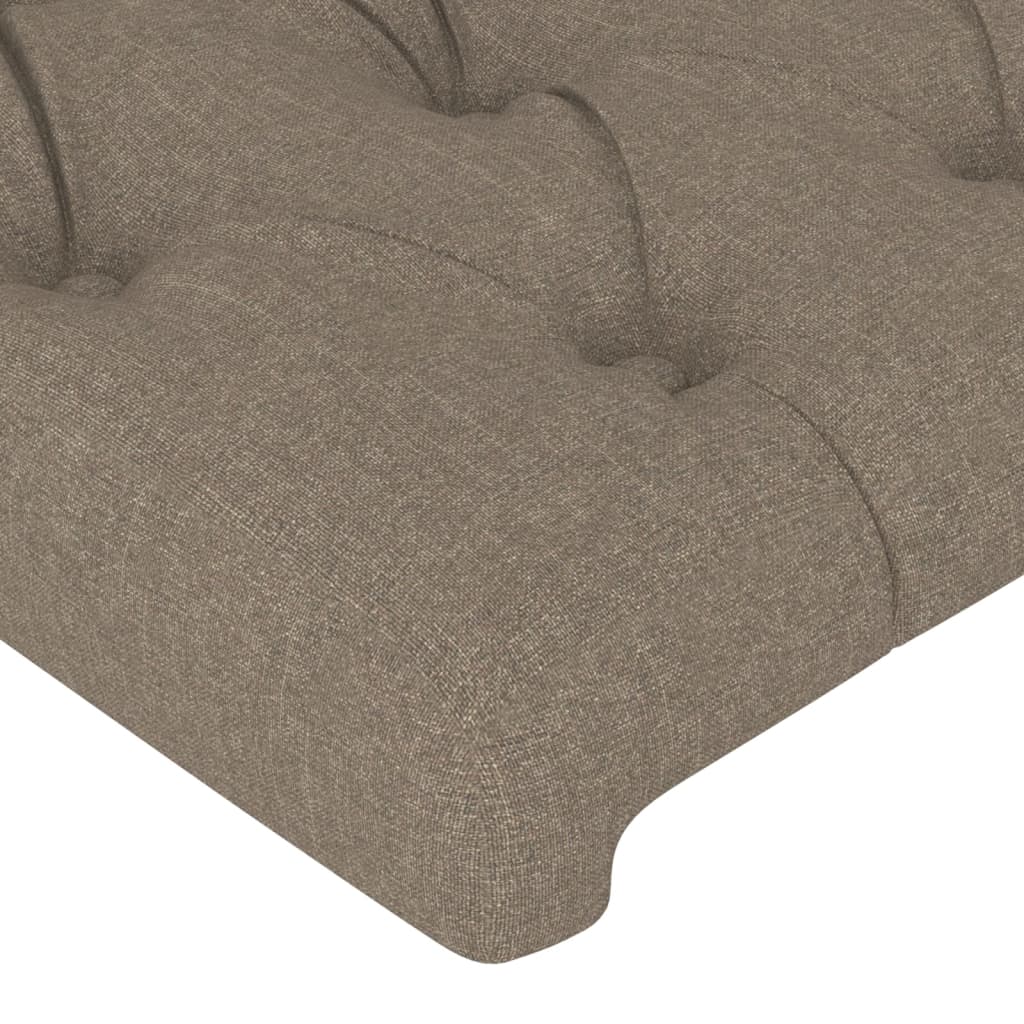 Tăblie de pat cu aripioare gri taupe 183x16x118/128 cm textil GartenMobel Dekor