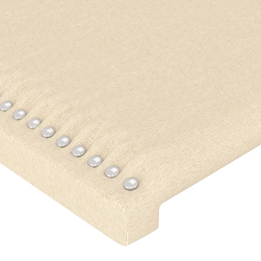 Tăblie de pat cu LED, crem, 144x5x78/88 cm, textil GartenMobel Dekor