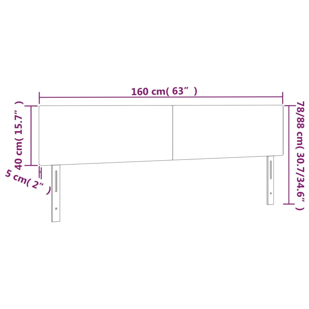 Tăblie de pat cu LED, negru, 160x5x78/88 cm, catifea GartenMobel Dekor