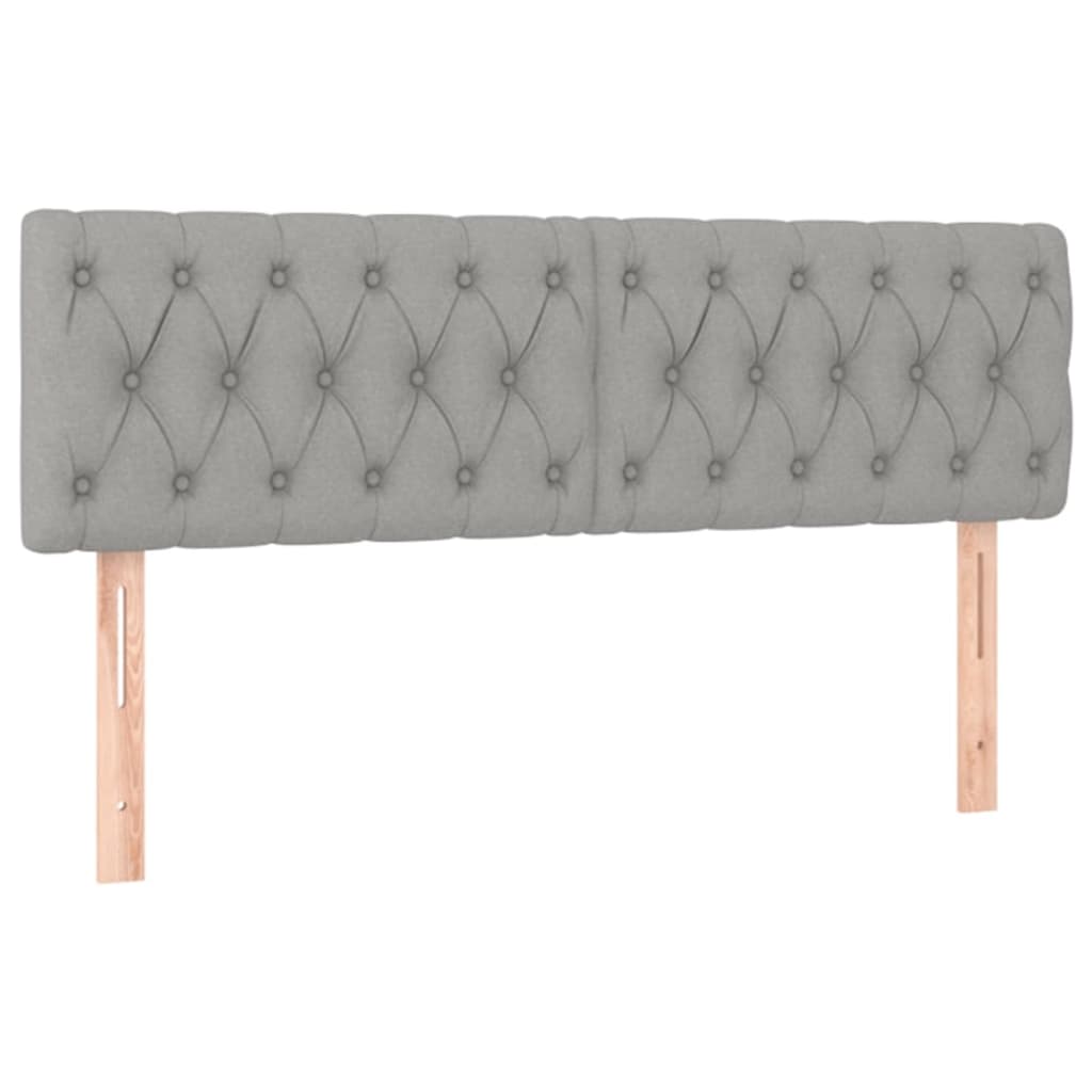 Tăblie de pat cu LED, gri deschis, 144x7x78/88 cm, textil GartenMobel Dekor