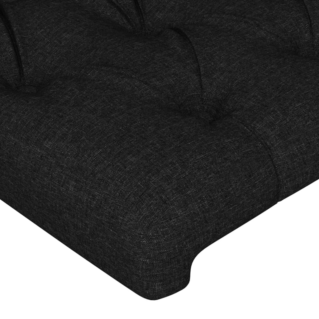 Tăblie de pat cu LED, negru, 100x7x78/88 cm, textil GartenMobel Dekor