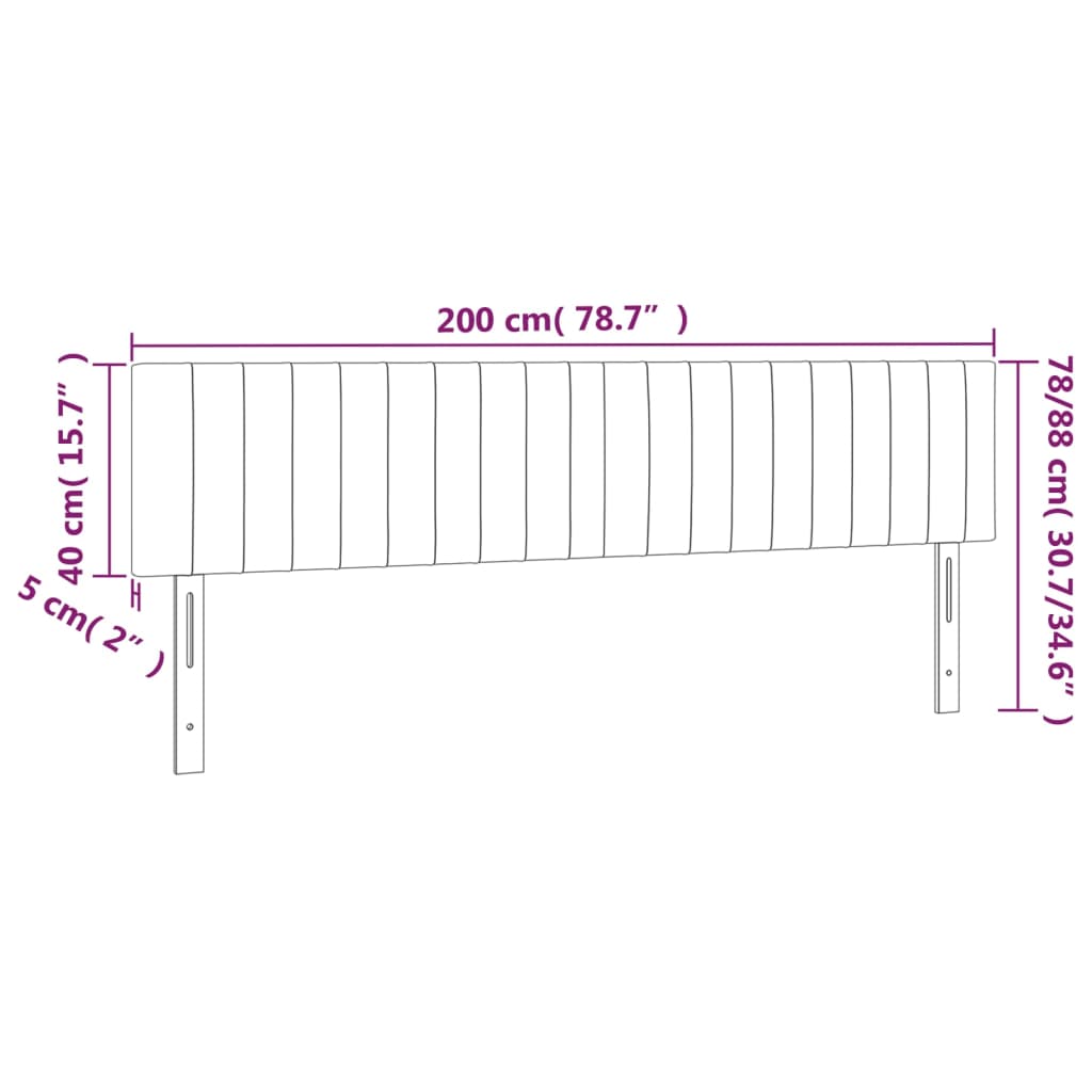 Tăblie de pat cu LED, roz, 200x5x78/88 cm, catifea GartenMobel Dekor
