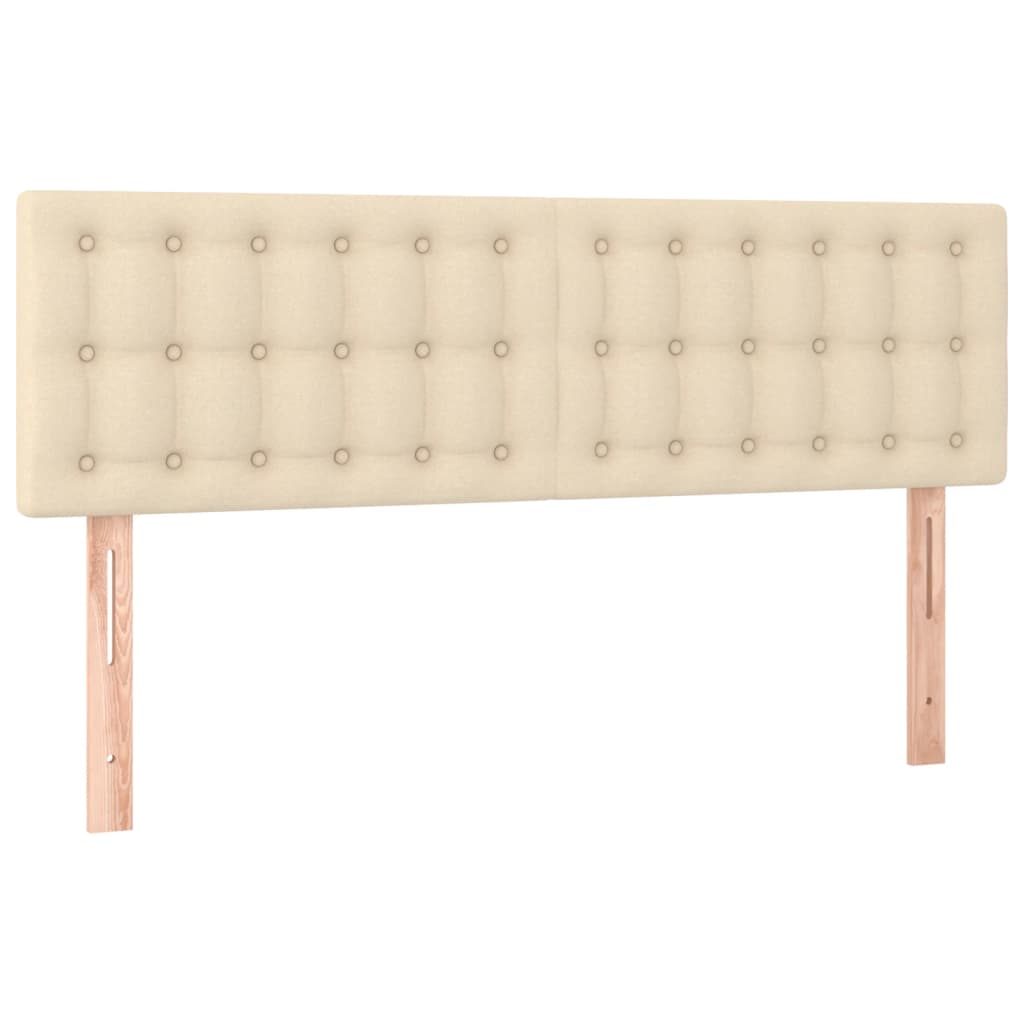 Tăblie de pat cu LED, crem, 144x5x78/88 cm, textil GartenMobel Dekor